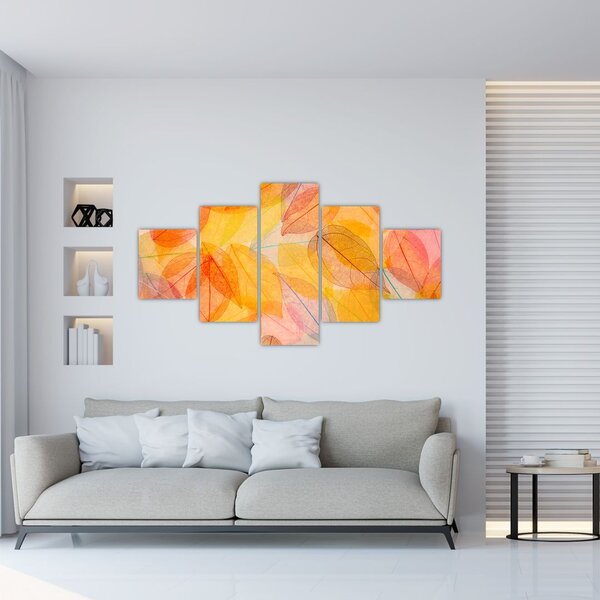 Obraz - Tło z jesiennych liści (125x70 cm)