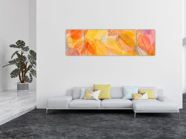 Obraz - Tło z jesiennych liści (170x50 cm)