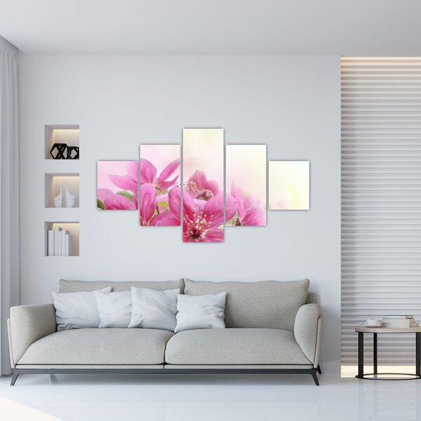 Obraz - Różowe kwiaty (125x70 cm)