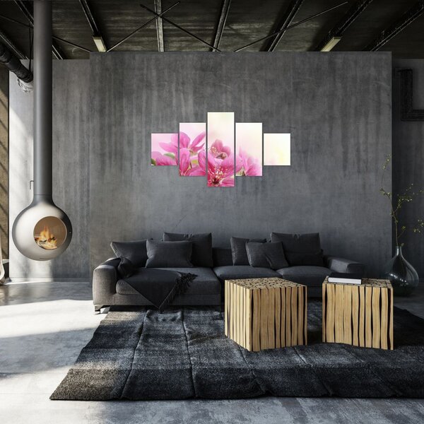 Obraz - Różowe kwiaty (125x70 cm)