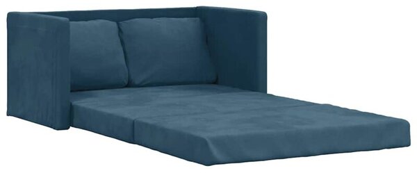 Sofa podÅogowa 2-w-1, niebieska, 122x204x55 cm, aksamit