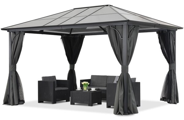 Nowoczesna altana ogrodowa Santiago 3x4 m z moskitierą Garden Point antracyt