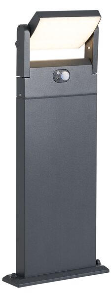 Zewnętrzna lampa słupkowa ciemnoszara z czujnikiem ruchu 60 cm IP54 Solarna - Judge