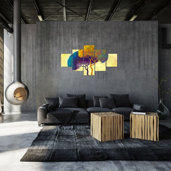 Obraz - Drzewa na wzgórzu (125x70 cm)