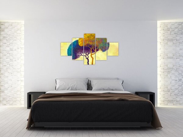 Obraz - Drzewa na wzgórzu (125x70 cm)