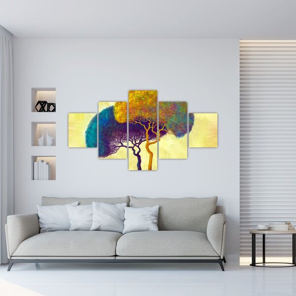 Obraz - Drzewa na wzgórzu (125x70 cm)