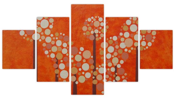 Obraz - Pomarańczowy las (125x70 cm)