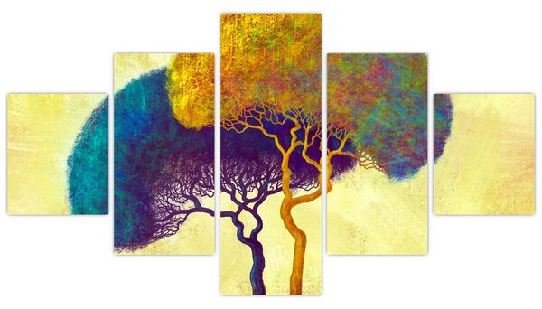 Obraz - Drzewa na wzgórzu (125x70 cm)