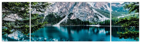 Obraz jeziora w Alpach (170x50 cm)