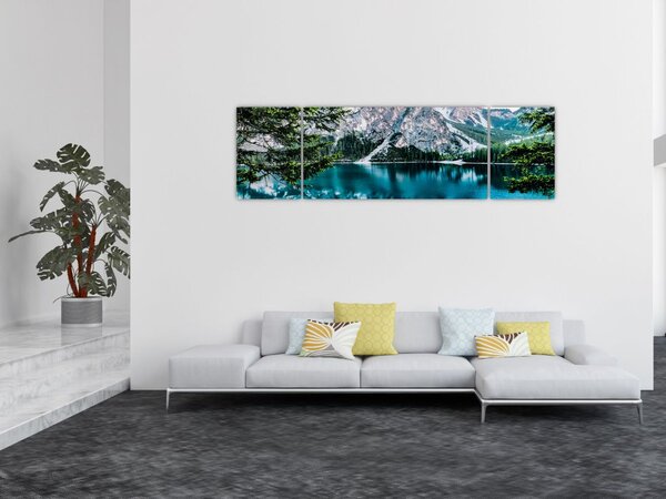 Obraz jeziora w Alpach (170x50 cm)