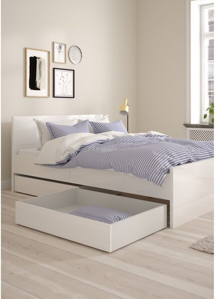 Białe szuflady pod łóżko zestaw 2 szt. 90x190/140x190 cm Naia – Tvilum