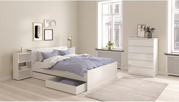 Białe szuflady pod łóżko zestaw 2 szt. 90x190/140x190 cm Naia – Tvilum