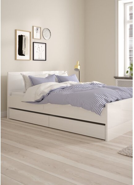 Białe szuflady pod łóżko zestaw 2 szt. 90x190/140x190 cm Naia – Tvilum