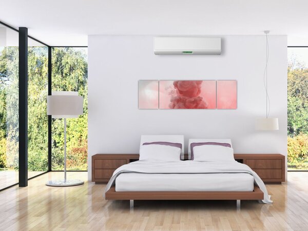 Obraz czerwonego dymu (170x50 cm)