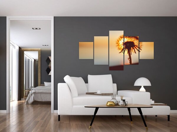 Obraz dmuchawca o zachodzie słońca (125x70 cm)