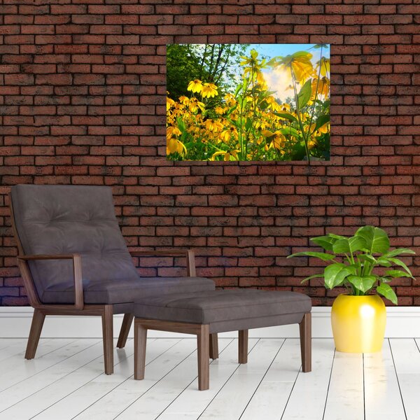 Obraz żółtych kwiatów (70x50 cm)