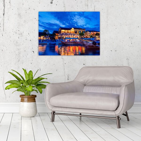 Obraz nocnego miasta Hoi An w Wietnamie (70x50 cm)