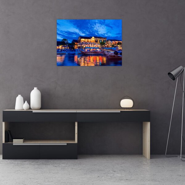 Obraz nocnego miasta Hoi An w Wietnamie (70x50 cm)