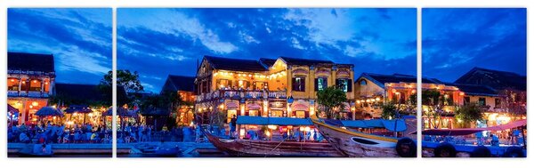 Obraz nocnego miasta Hoi An w Wietnamie (170x50 cm)