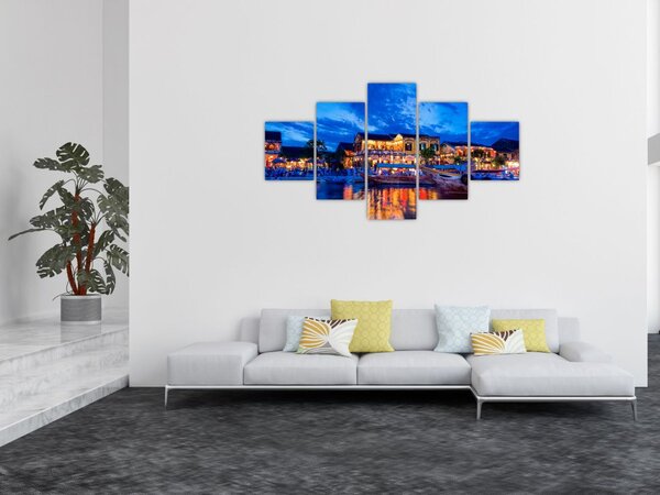 Obraz nocnego miasta Hoi An w Wietnamie (125x70 cm)