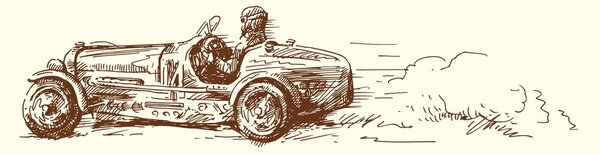 Obraz retro auto wyścigowe