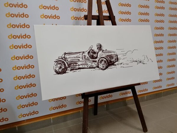 Obraz retro auto wyścigowe