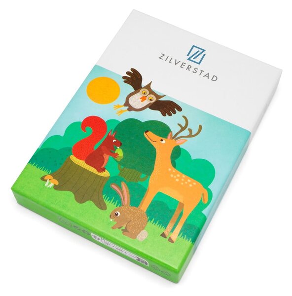 Sztućce dla dzieci ze stali nierdzewnej w kolorze srebra 4 szt. Forest Animals – Zilverstad