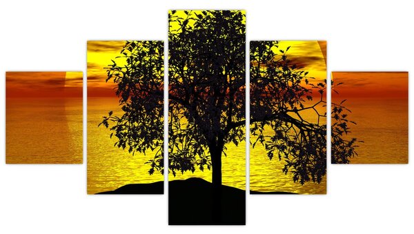 Obraz sylwetki drzewa (125x70 cm)