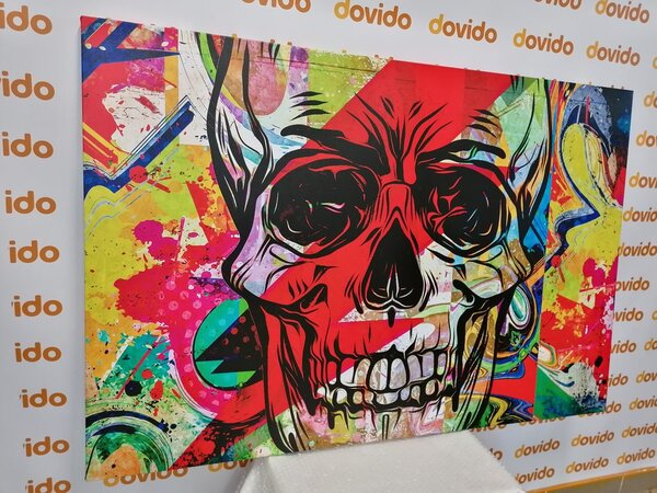 Obraz czaszka w graffiti design