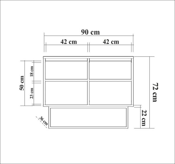 Szafka w dekorze orzecha 90x72 cm Rodez – Kalune Design
