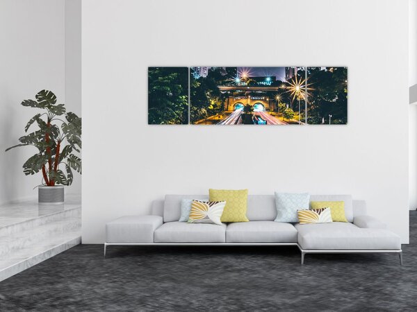 Obraz miasta nocą (170x50 cm)