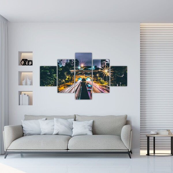 Obraz miasta nocą (125x70 cm)