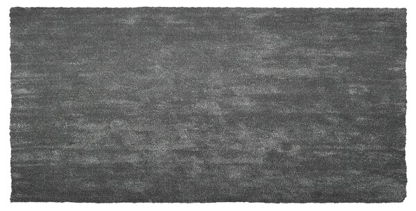 Nowoczesny dywan poliester ciemnoszary gładki wykonany ręcznie 80 x 150 cm Demre Beliani