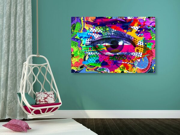 Obraz ludzkie oko w stylu pop-art