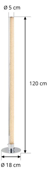 Lampa stojąca LED Hadis Lindby, możliwość ściemniania, chromowy / srebrny, salon / jadalnia, tworzywo sztuczne, nowoczesny