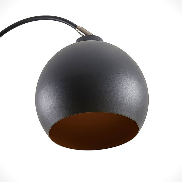 Lampa łukowa - lampa stojąca Minali Lindby, czarny, salon / jadalnia, metal, nowoczesny