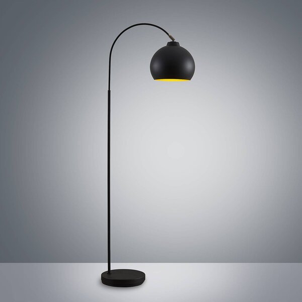 Lampa łukowa - lampa stojąca Minali Lindby, czarny, salon / jadalnia, metal, nowoczesny