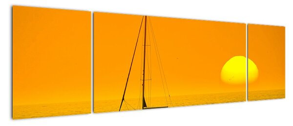 Obraz - Łódź na środku morza (170x50 cm)