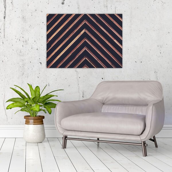 Obraz drewnianego motywu na czarnym tle (70x50 cm)
