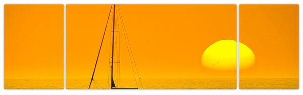 Obraz - Łódź na środku morza (170x50 cm)