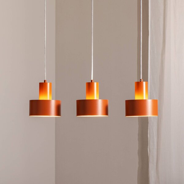 Lampa wisząca Rif 3 SIGMA, możliwość ściemniania, czerwony, salon / jadalnia, metal, nowoczesny