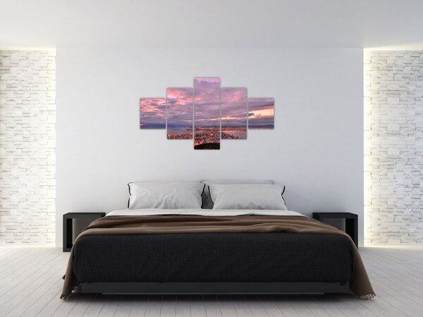 Obraz - Zmierzch nad miastem (125x70 cm)