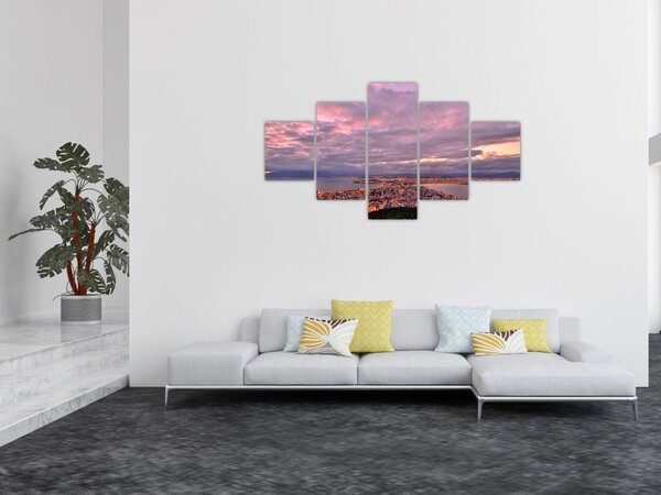 Obraz - Zmierzch nad miastem (125x70 cm)