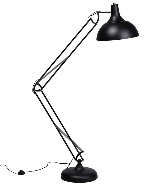 Lampa podłogowa z regulowanym ramieniem metal czarna do salonu industrialna Parana Beliani
