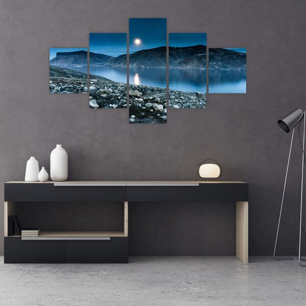 Obraz nocnego krajobrazu, Islandia (125x70 cm)