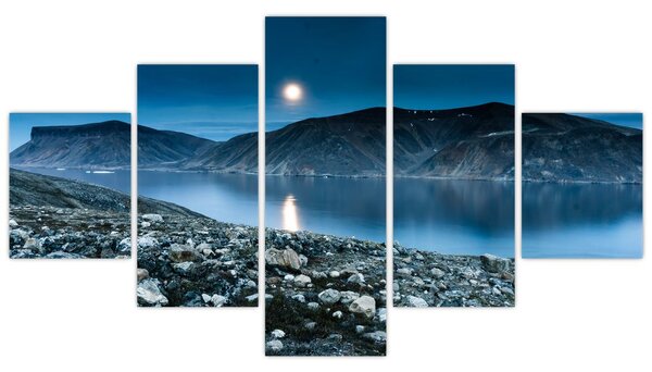 Obraz nocnego krajobrazu, Islandia (125x70 cm)