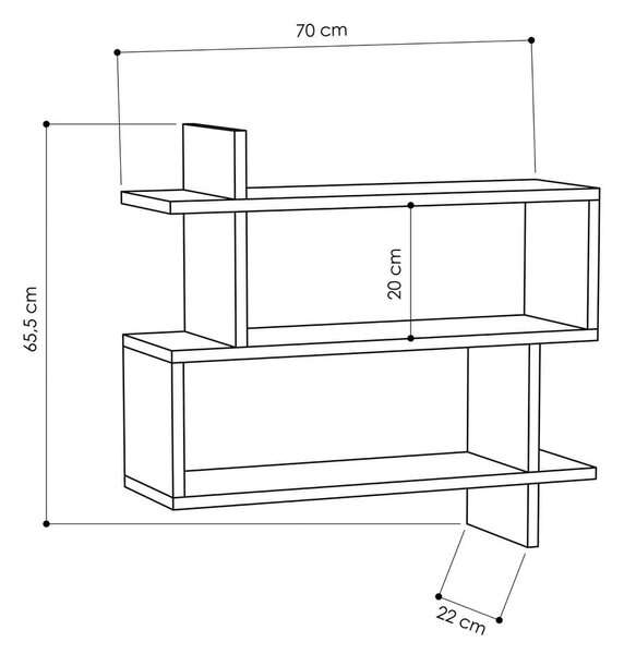 Wielopoziomowa półka w dekorze dębu 70 cm Paralel – Kalune Design