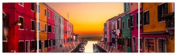 Obraz - Zachód słońca, wyspa Burano, Wenecja, Włochy (170x50 cm)