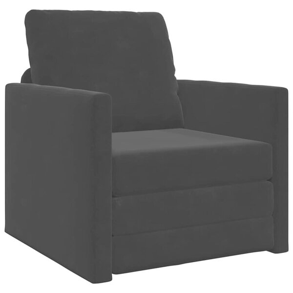 Sofa bed czarny 74 x 77 x 81 cm aksamit