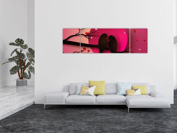 Obraz - Zakochane ptaki (170x50 cm)